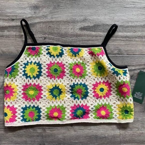 wild fable Tops - NEW Wild Fable Crochet Top With Adjustable Straps Size Small